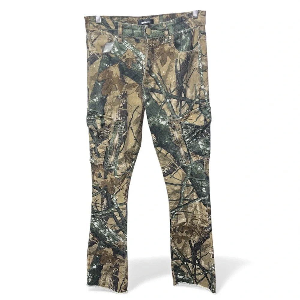 NOVA MEN In Action Camo Stacked Skinny Flare Jeans - Camouflage EUC - Picture 4 of 6